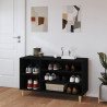 Szafka na buty, czarna, 102x36x60 cm, materiał drewnopochodny