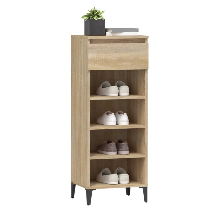 Półka na buty, dąb sonoma 40x36x105 cm, materiał drewnopochodny