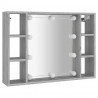 Szafka z lustrem i LED, szary dąb sonoma, 76x15x55 cm
