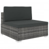 Środkowa sofa z poduszką, 1 szt., polirattan, szara