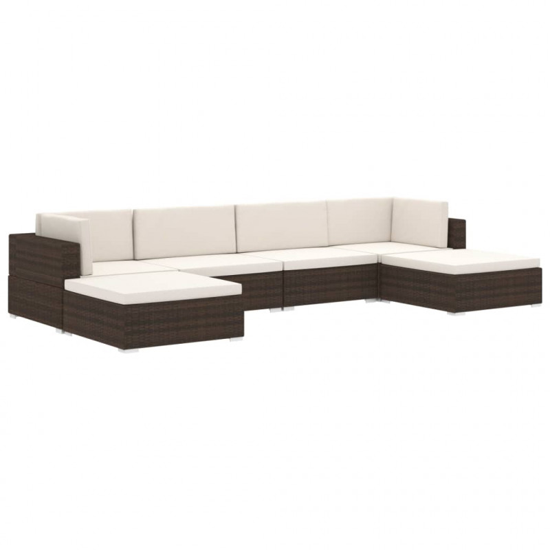 Środkowa sofa z poduszką, 1 szt., polirattan, szara