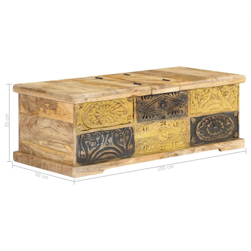 Stolik kawowy, 100x50x35 cm, lite drewno mango