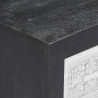 Ręcznie rzeźbiona szafka TV, szaro-biała, 120x30x40 cm, mango