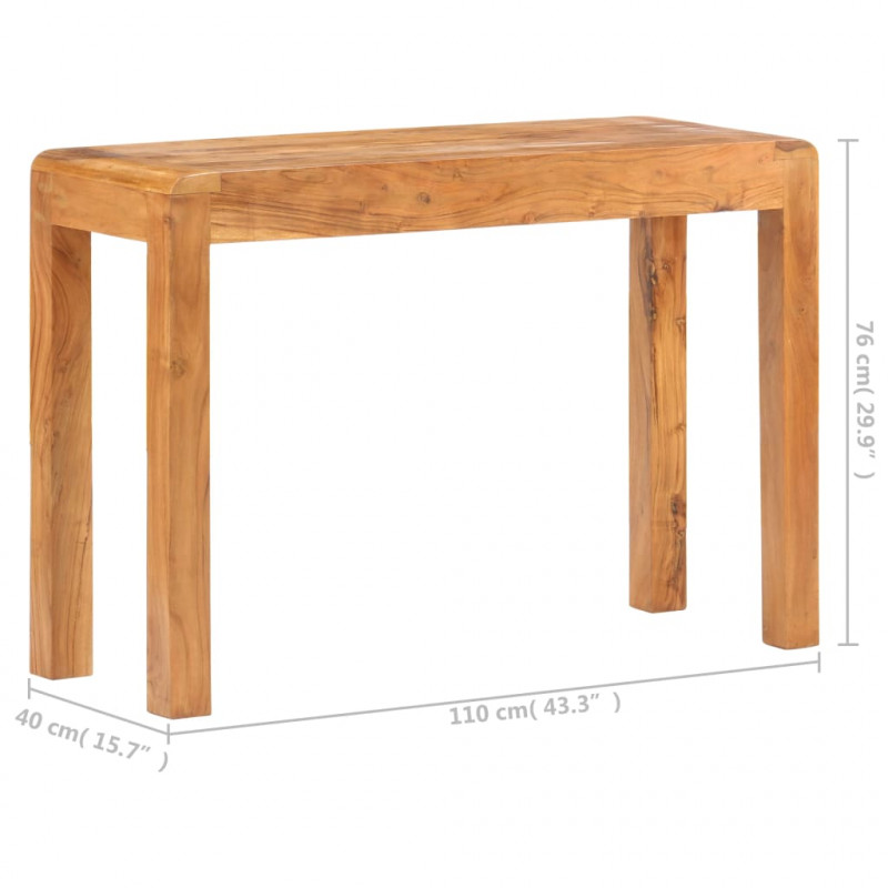 Stolik konsolowy, 110x40x76 cm, akacja z miodowym wykończeniem