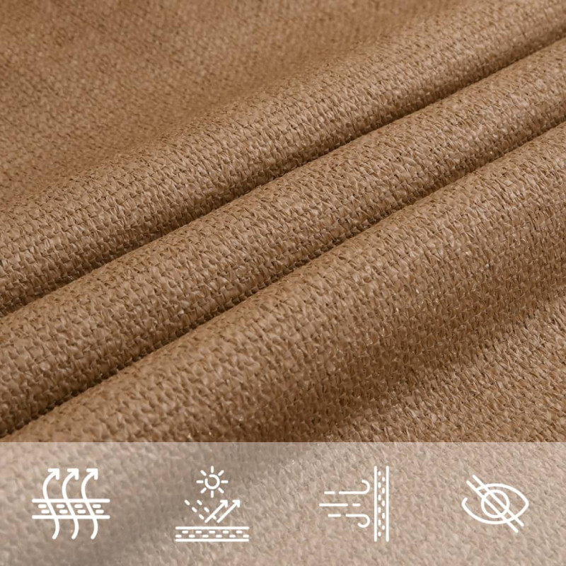 Żagiel przeciwsłoneczny, 160 g/m², taupe, 2,5x2,5 m, HDPE