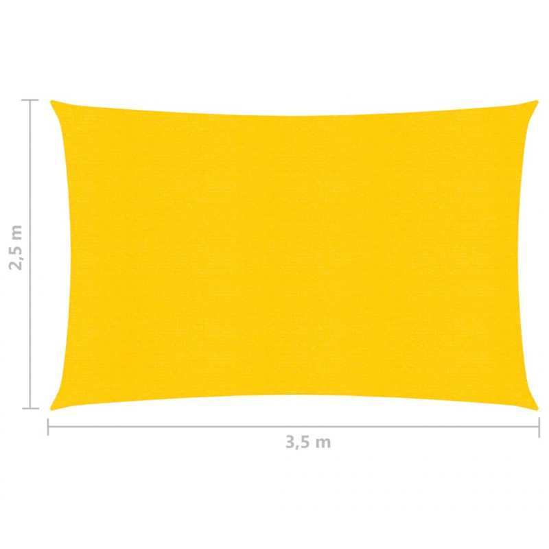 Żagiel przeciwsłoneczny, 160 g/m², żółty, 2,5x3,5 m, HDPE