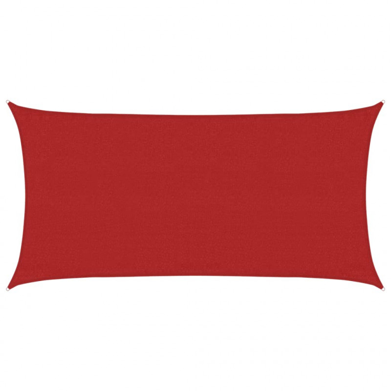 Żagiel przeciwsłoneczny, 160 g/m², czerwony, 3x6 m, HDPE