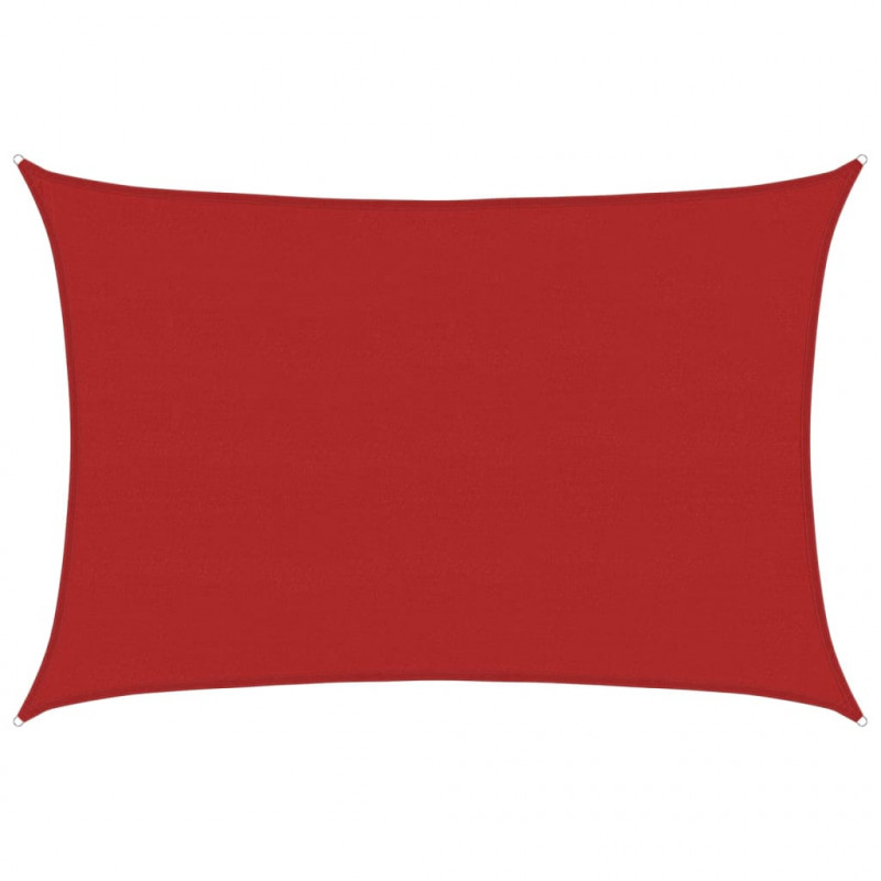Żagiel przeciwsłoneczny, 160 g/m², czerwony, 5x6 m, HDPE