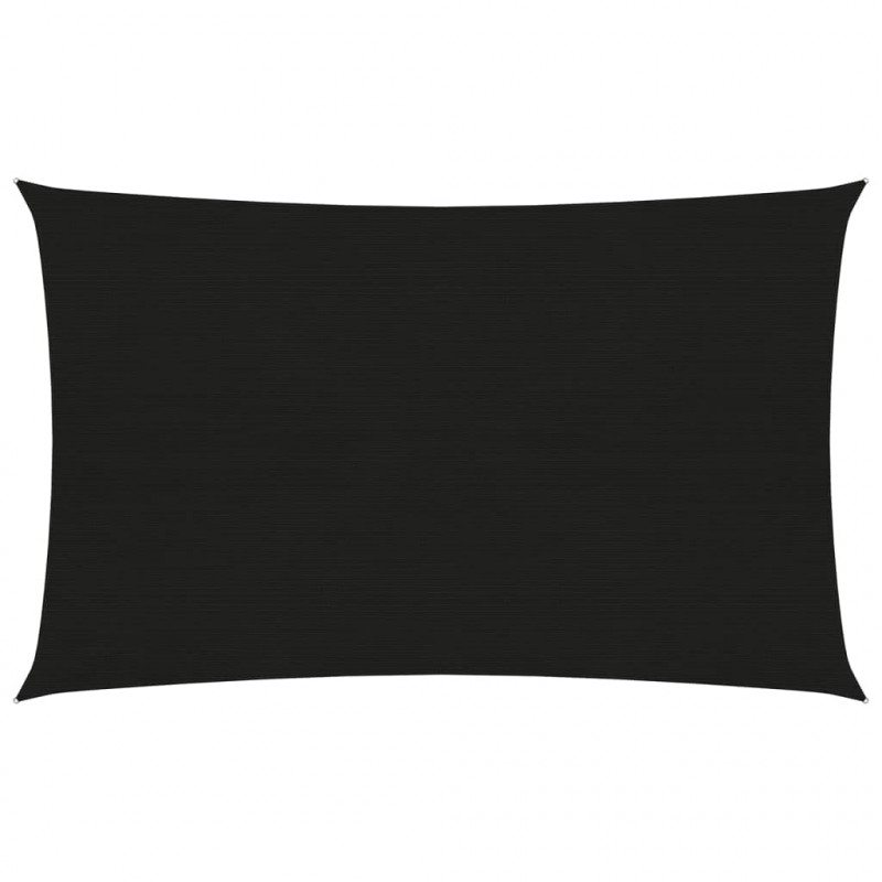 Żagiel przeciwsłoneczny, 160 g/m², czarny, 3x5 m, HDPE