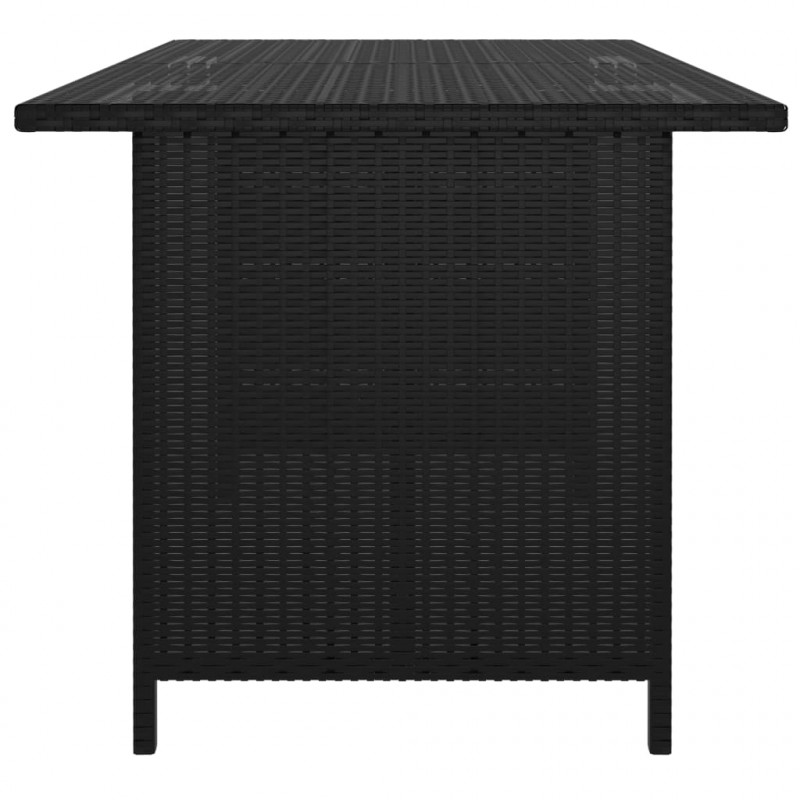 Stół ogrodowy, jadalniany, czarny, 110x70x65 cm, rattan PE