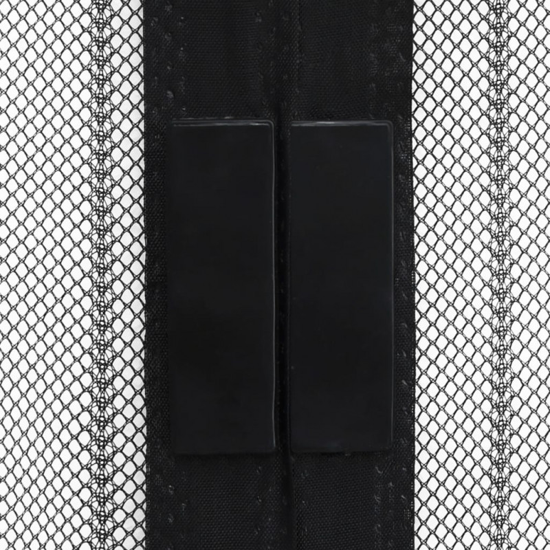 Moskitiera na drzwi, 2 szt., z magnesami, czarna, 200x80 cm