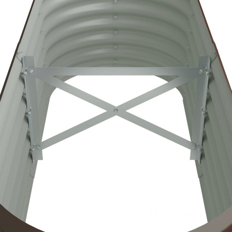 Podwyższona donica, malowana proszkowo stal, 114x40x36 cm, brąz