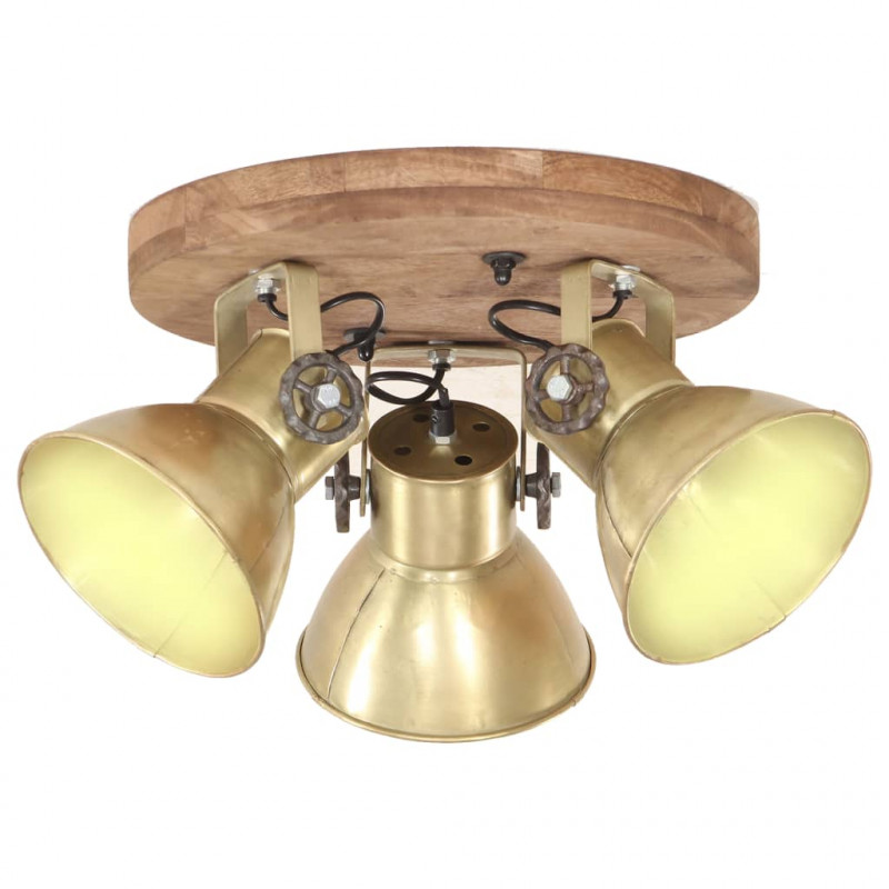 Industrialna lampa sufitowa, 25 W, mosiądz, 42x27 cm, E27