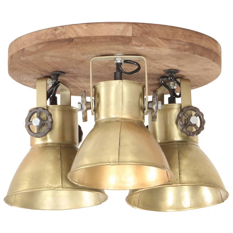 Industrialna lampa sufitowa, 25 W, mosiądz, 42x27 cm, E27
