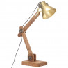 Industrialna lampa stołowa, mosiężna, okrągła, 58x18x90 cm, E27