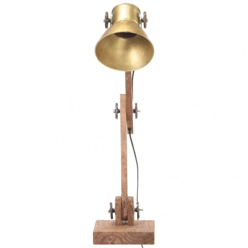 Industrialna lampa stołowa, mosiężna, okrągła, 58x18x90 cm, E27