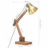 Industrialna lampa stołowa, mosiężna, okrągła, 58x18x90 cm, E27