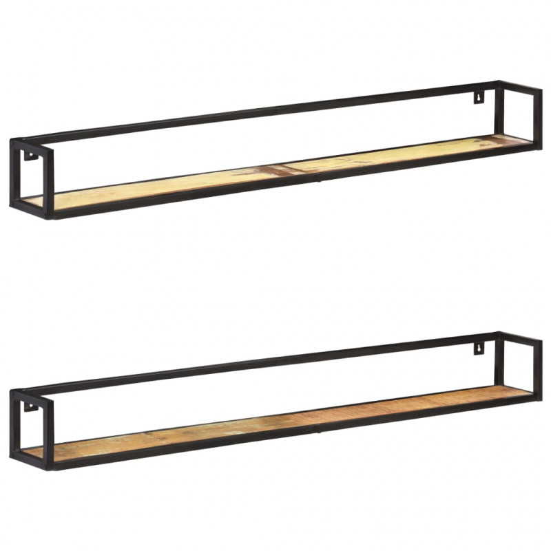 Półki ścienne, 2 szt., 160 cm, lite drewno z odzysku