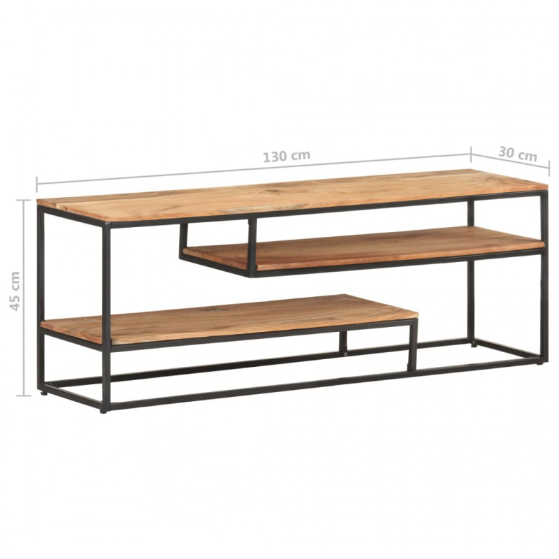Szafka pod TV, 130 x 30 x 45 cm, lite drewno akacjowe