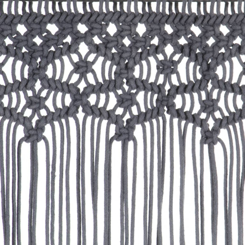 Zasłona z makramy, antracyt, 140 x 240 cm, bawełna