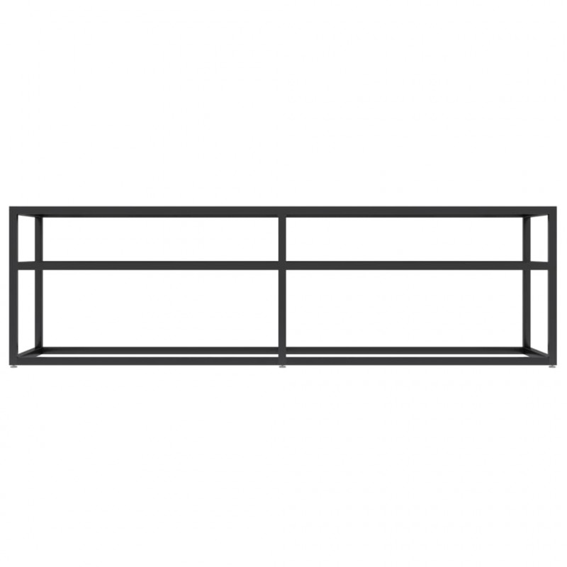 Szafka pod TV, czarny marmur, 140x40x40,5 cm, szkło hartowane