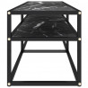 Szafka pod TV, czarny marmur, 140x40x40,5 cm, szkło hartowane