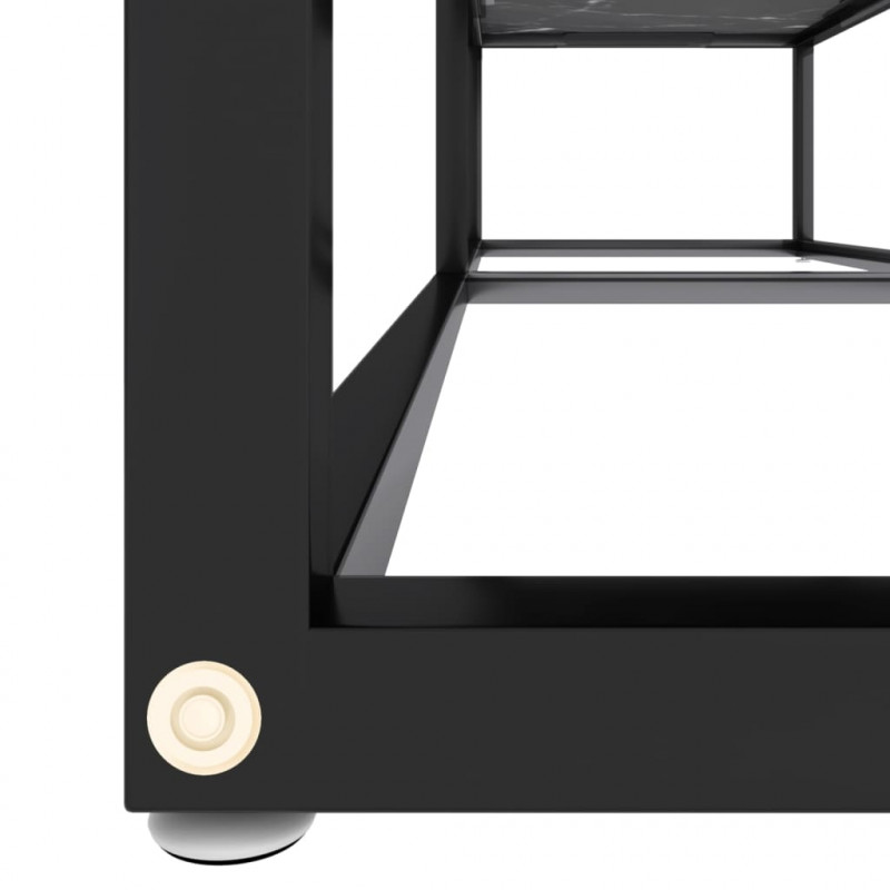 Szafka pod TV, czarny marmur, 140x40x40,5 cm, szkło hartowane