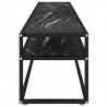 Szafka pod TV, czarny marmur, 200x40x40,5 cm, szkło hartowane