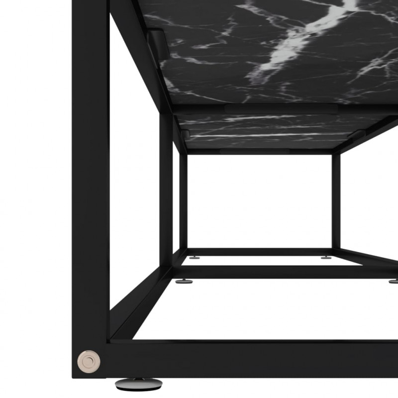 Szafka pod TV, czarny marmur, 200x40x40,5 cm, szkło hartowane