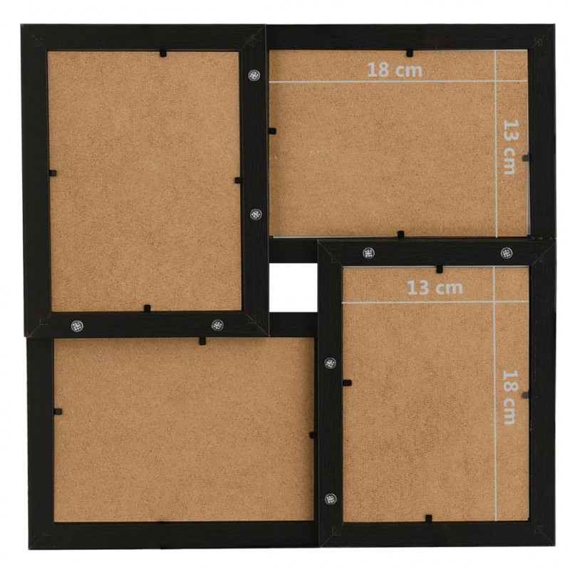Ramka na 4 zdjęcia 13x18 cm, czarna, MDF