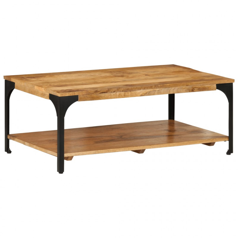 2-poziomowy stolik kawowy, 100x55x38 cm, drewno mango i stal