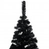 Sztuczna choinka z lampkami i bombkami, czarna, 150 cm, PVC