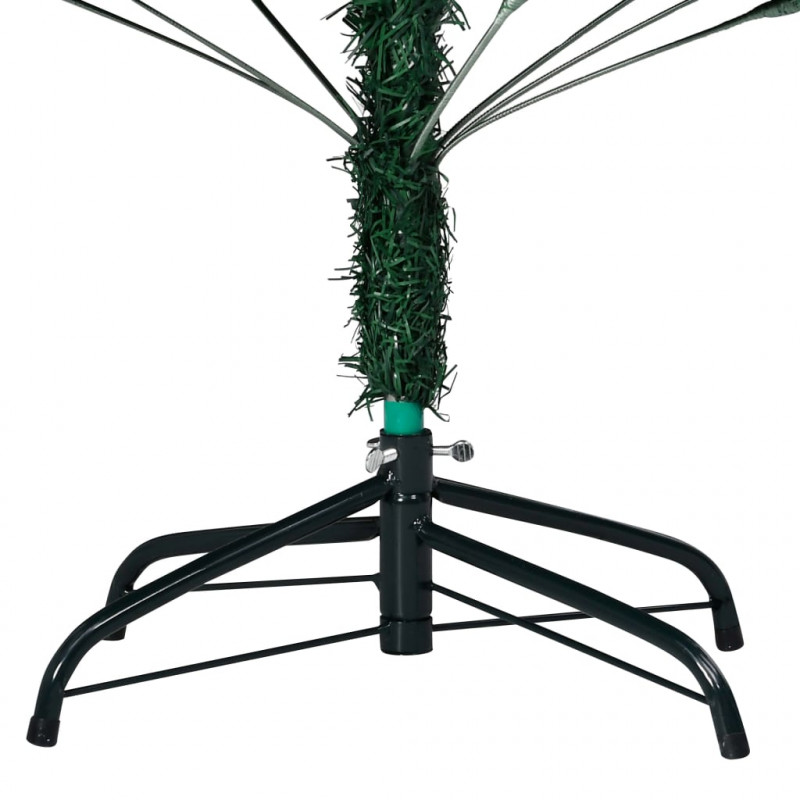 Sztuczna choinka z lampkami i bombkami, zielona, 210 cm, PVC