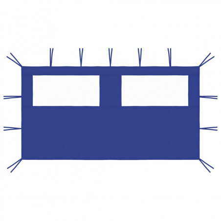 Ścianka z oknami do altany, 4x2 m, niebieska