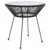 5-częściowy zestaw mebli ogrodowych, rattan PVC, czarny