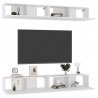 Szafki TV, 4 szt., białe, 100x30x30 cm, materiał drewnopochodny