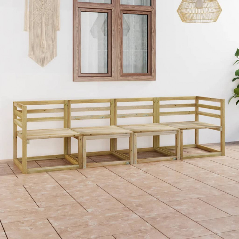 Ogrodowa sofa 4-osobowa, impregnowane na zielono drewno sosnowe