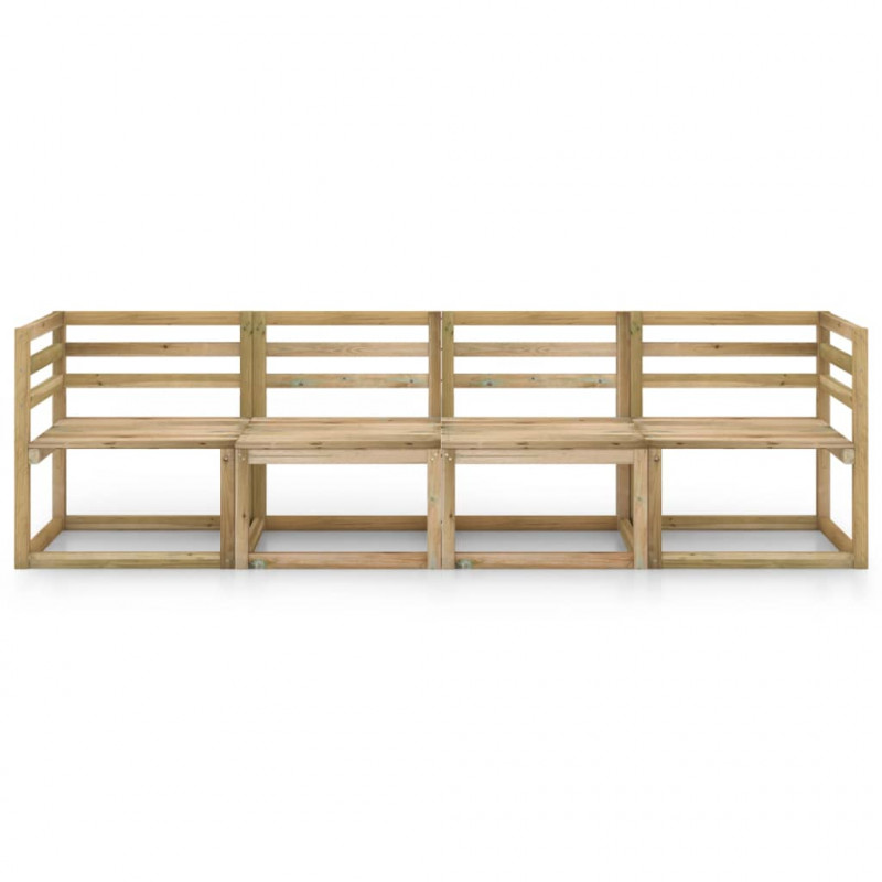 Ogrodowa sofa 4-osobowa, impregnowane na zielono drewno sosnowe