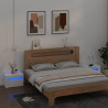 Szafki nocne z LED, 2 szt., białe, 60x35x40 cm