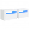 Szafki nocne z LED, 2 szt., białe, 60x35x40 cm