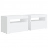 Szafki nocne z LED, 2 szt., białe, 60x35x40 cm