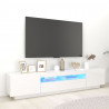 Szafka TV z oświetleniem LED, biel z połyskiem, 200x35x40 cm