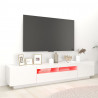 Szafka TV z oświetleniem LED, biel z połyskiem, 200x35x40 cm