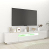 Szafka TV z oświetleniem LED, biel z połyskiem, 200x35x40 cm