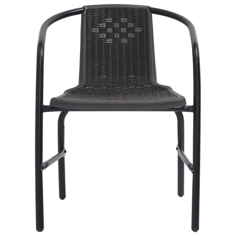 Krzesła ogrodowe, 8 szt., rattan syntetyczny i stal, 110 kg