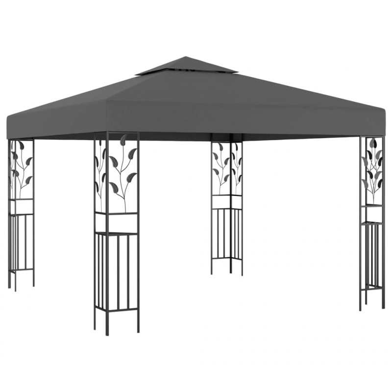 Altana ze sznurem lampek LED, 3x3 m, antracytowa