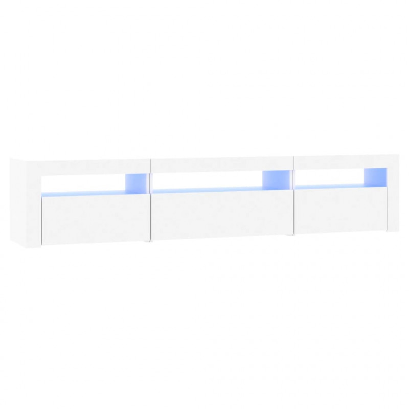 Szafka pod TV z oświetleniem LED, biała, 195x35x40 cm