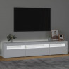 Szafka pod TV z oświetleniem LED, biała, 195x35x40 cm