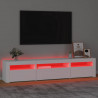 Szafka pod TV z oświetleniem LED, biała, 195x35x40 cm