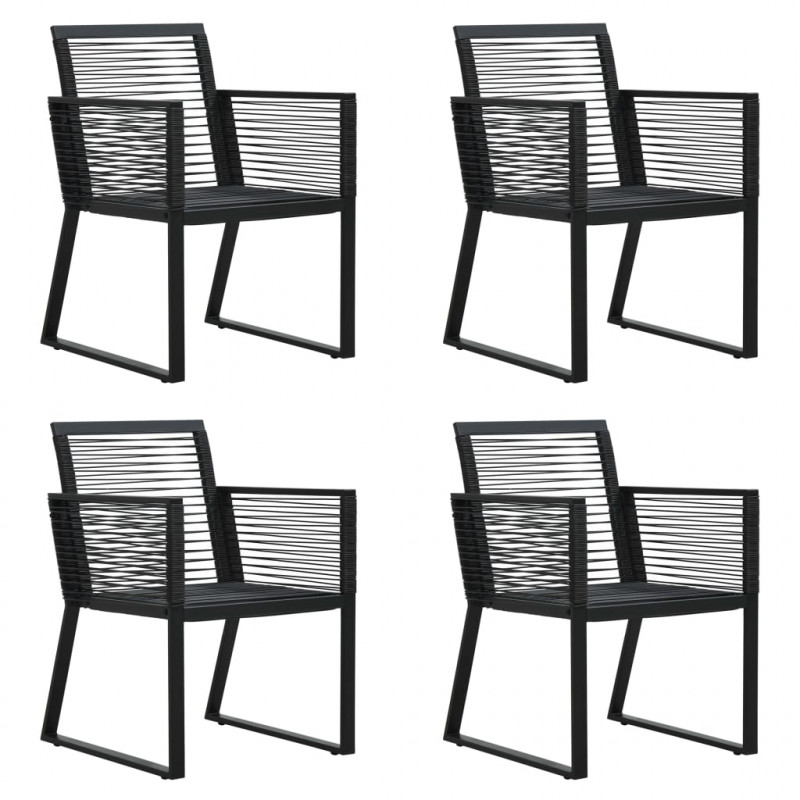 5-cz. zestaw mebli ogrodowych, rattan PVC, czarny